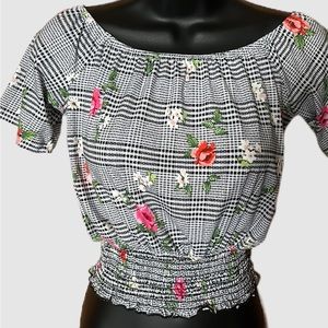 Floral Plaid Crop Top